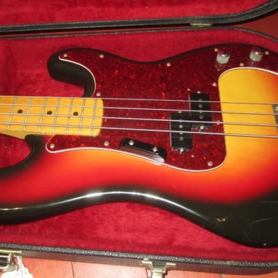 ~1975 Ibanez Precision Bass Sunburst w Hard Case image 9