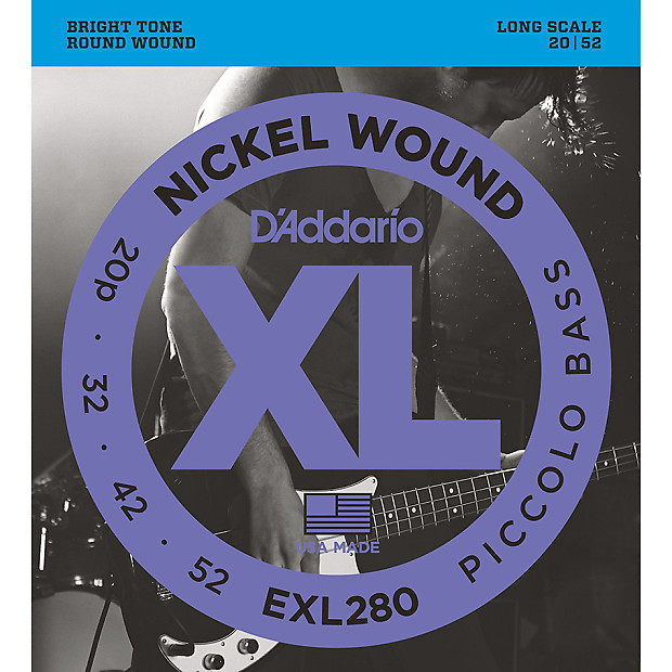 D'Addario EXL280 Nickel Wound Piccolo Bass Strings 20-52 Long Scale Standard image 1