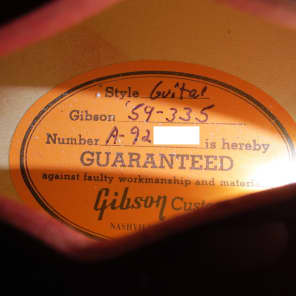 Gibson Custom (Nashville) Historic 1959 ES-335 2012 Cherry image 12
