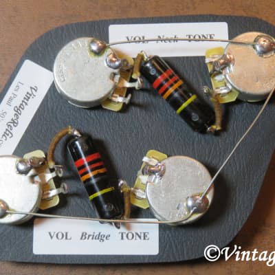 Upgrade Wiring Kit vintage 1950s Bumblebee Caps CTS fit Gibson Les