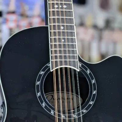 Ovation Timeless Balladeer Deep Contour 12-string Acoustic-Electric Guitar - Black Auth Deal! 464 image 4