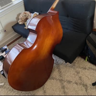 Estle Louis Laminated 3/4 size Upright Double Bass WITH PICKUP + COVER 2017 image 2