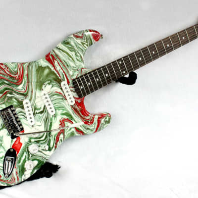 Custom Swirl Painted and Upgraded Fender Squier Affinity Strat  W/ Matching Headstock and Pickguard image 5