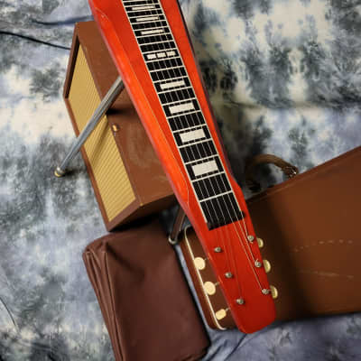 Vintage 1966 Electro by Rickenbacker Model 100 Lap Steel with legs Hard Shell Case with Original 12 inch Amp image 4