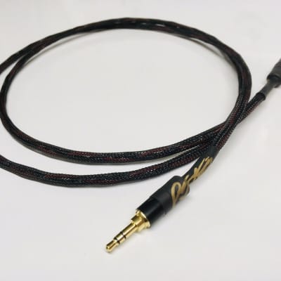 Pine Tree Audio Tri-Braid Auxiliary Cable Black/Red 7ft image 3