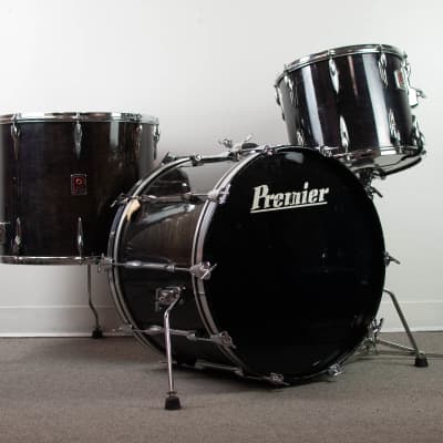 1980s Premier "Black Shadow" Resonator Drum Kit image 1