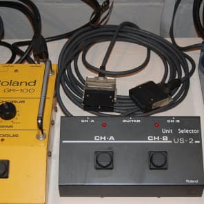 Roland analog guitar synthesizer bundle:  tobacco sunburst G-505, GR-100, GR-300, US-2, three cables image 8