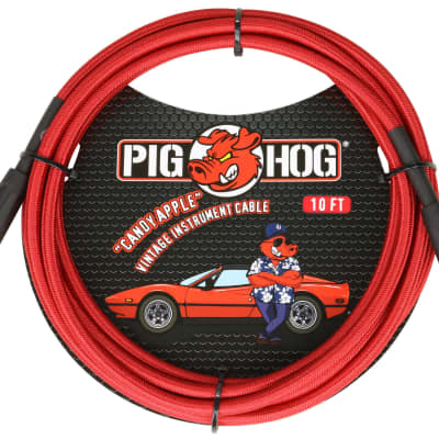 Pig Hog "Candy Apple Red" 10' Straight / Straight Instrument Cable PCH10CA image 2