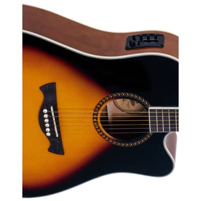Tagima Kansas EQ A Acoustic Electric Guitar, Okoume Top, Drop Sunburst image 2