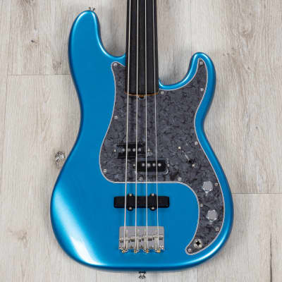 Fender Tony Franklin Fretless Precision Bass, Ebony, Lake Placid Blue image 2