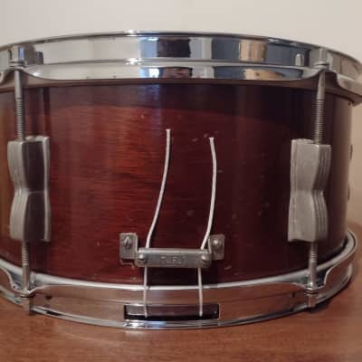 Vintage 1940s WFL No. 490 Supreme Concert Model 6.5x14" Snare Drum in Mahogany Lacquer image 4