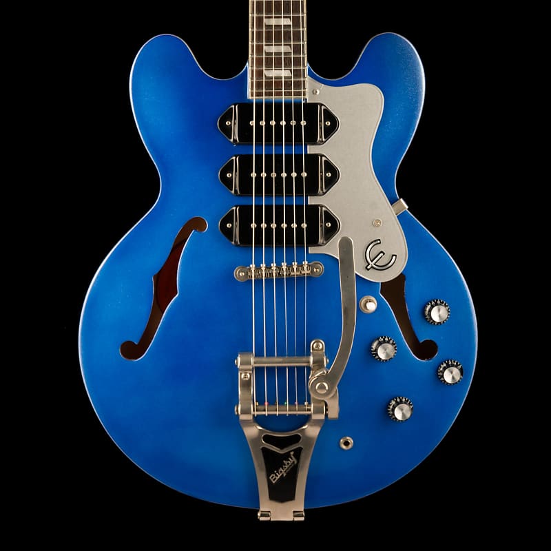 Used Epiphone Limited Edition Riviera Custom P93 Royale Chicago Blue Pearl with Gig Bag image 1