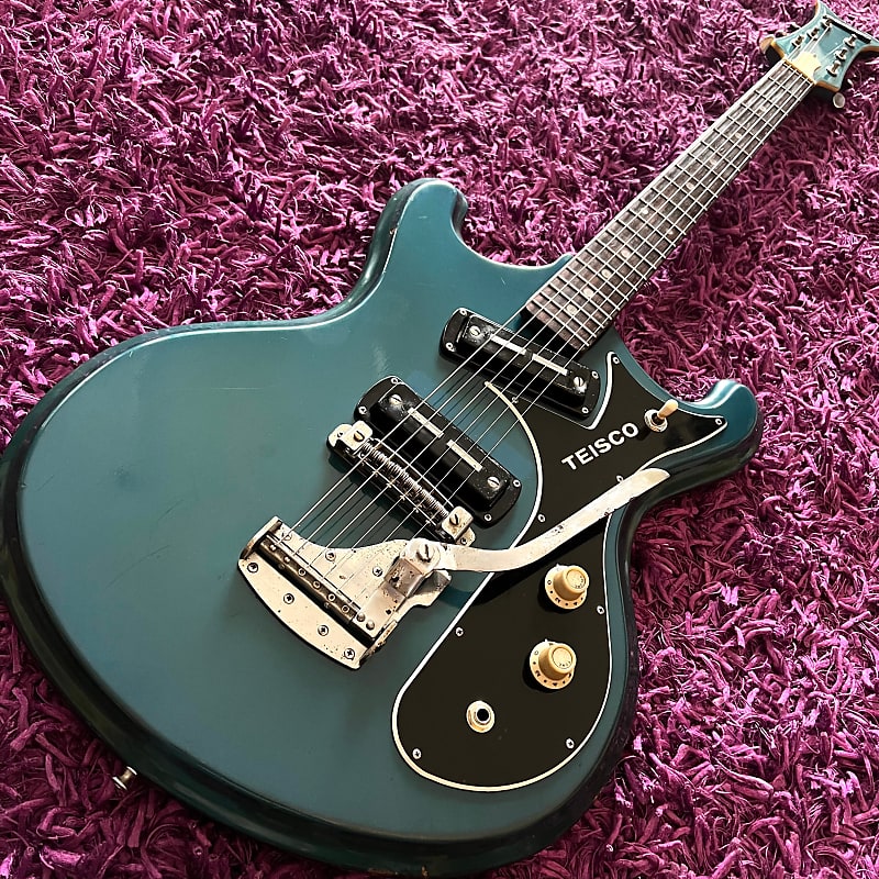 1968 Teisco V2 Sparkle Blue Mosrite Offset Bizarre Electric | Reverb