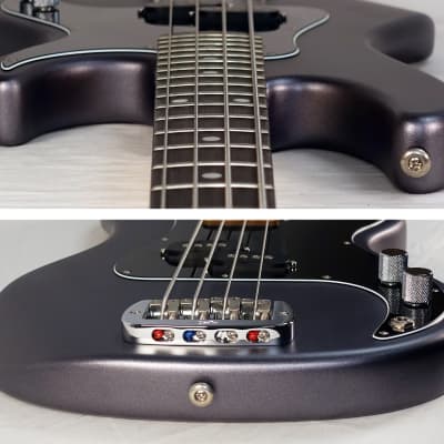 2017 G&L SB-1 Bass Graphite Metallic Satin Frost Silver Grey American USA with Hardshell Case image 5