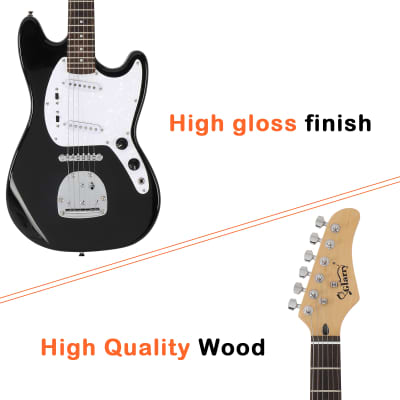 Glarry Full Size 6 String S-S Pickup GMF Electric Guitar with Bag Strap Connector Wrench Tool 2020s - Black image 9