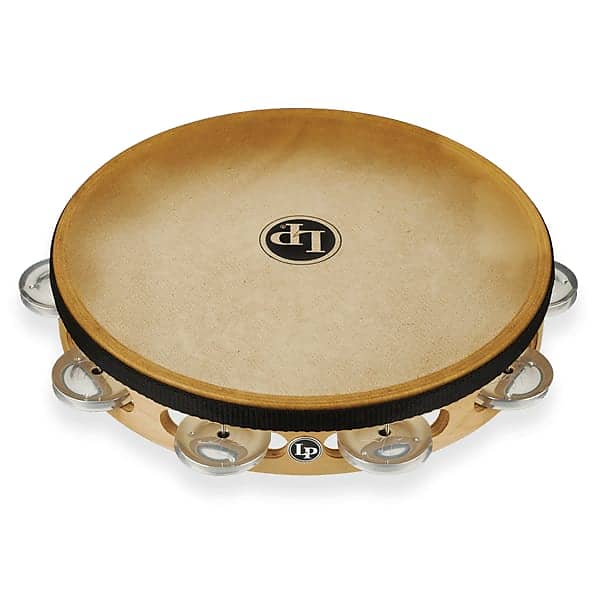 LP Pro Single Row 10" Rawhide Headed Tambourine - Gig Bag Included image 1