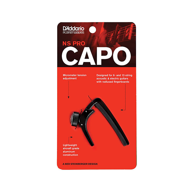 Planet Waves PW-CP-02 Black NS Capo for 6 & 12-String Guitars image 1