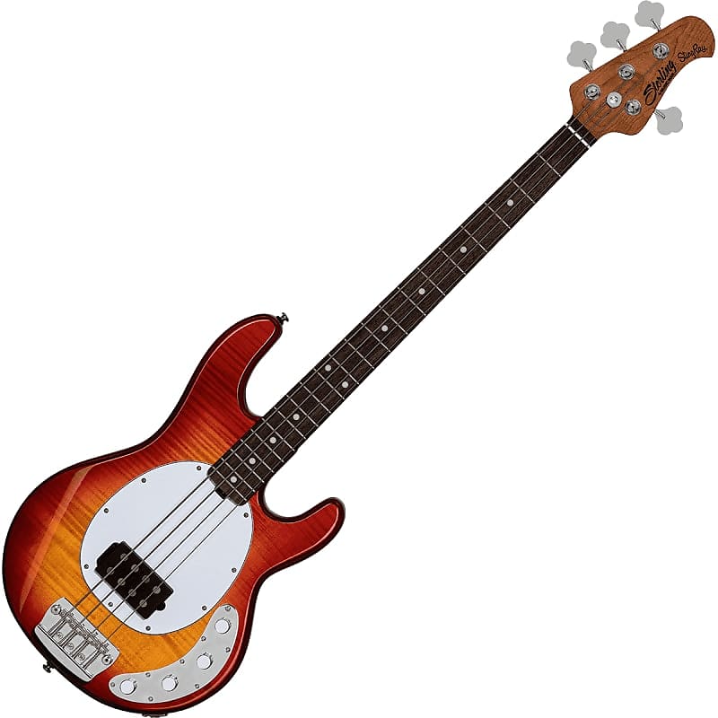 STERLING BY MUSIC MAN - RAY34FM-HCB-R2 - Basse électrique 4 cordes Ray34 FM  Heritage Cherry Burst