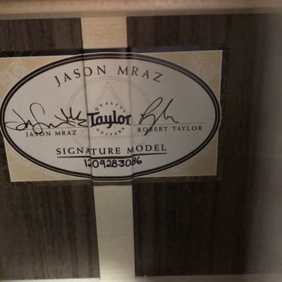 Taylor Jason Mraz Signature Western Red Cedar Top, Indian Rosewood Back & Sides with Hardshell Case 2023 - Natural image 14