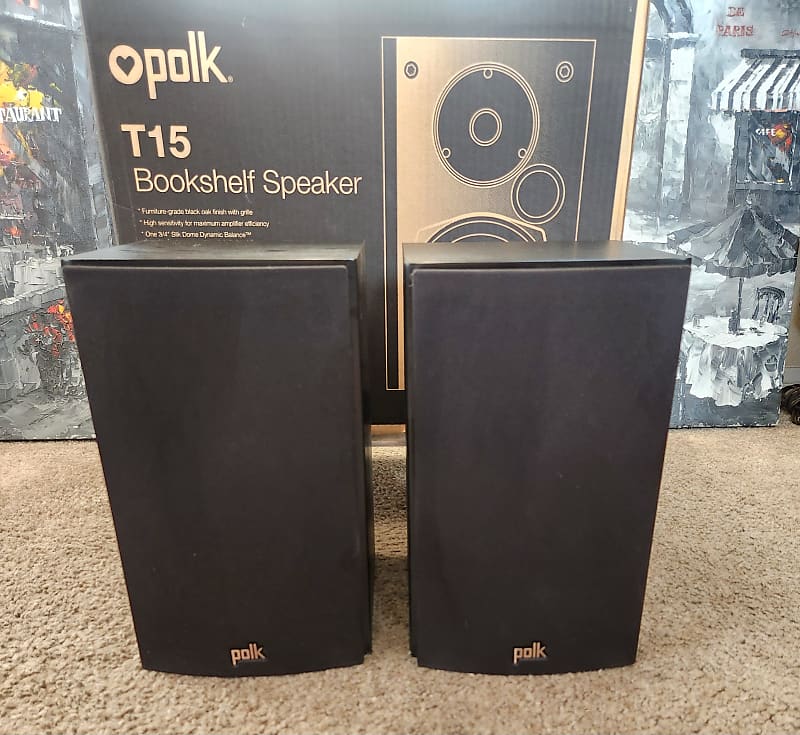 Polk Polk Audio T15 Bookshelf Speakers 2000 - Black wood  			