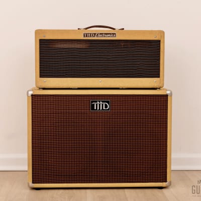 1989 THD Plexi 50 Boutique Tube Amp Head & 2x12 Cab, Tweed-Covered w/ Celestion Longhorn 12 image 2