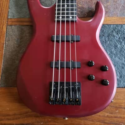 Carvin LB75 5-string bass red mid-'90s USA image 1