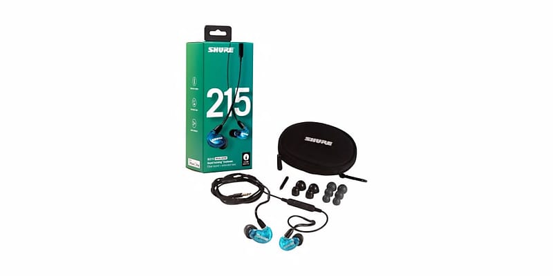 Shure SE215SPE-B-UNI Blue Earphones w/Universal 3.5mm remote + mic for Apple/Android image 1