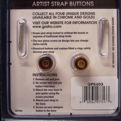 Grover GP640G Iron Cross Artist Strap Buttons (Set of 2) image 4