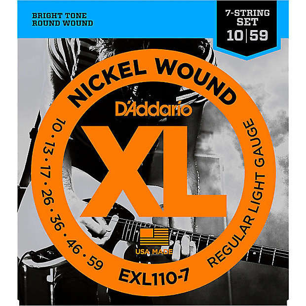 D'Addario EXL110-7 Nickel Wound 7-String Electric Guitar Strings Regular Light Gauge image 1