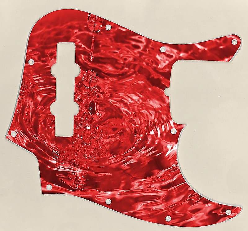 Graphical pickguard Fender Jazz Bass Jbass Standard Red Reverb