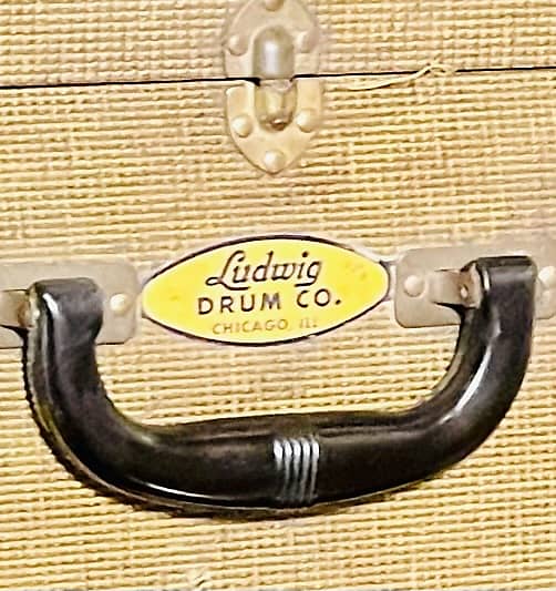 Ludwig Drum Co. late 20s snare drum Hard Trap Case with snare drum stand 1925-1931 Tweed image 1