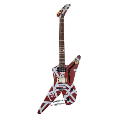 EVH Striped Series Shark Burgundy/Silver Stripes