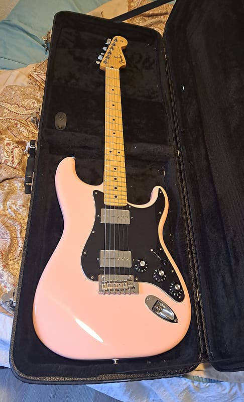 2020 Fender FSR Shell Pink MIM Stratocaster with Railhammer TE90 Telecaster style pickups image 1