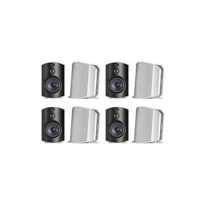 Polk Audio Atrium 6 Outdoor Speakers with Bass Reflex Enclosure | 8 Speaker Pack (4 Pairs, White) - All-Weather Durability | Broad Sound Coverage | Speed-Lock Mounting System | 4 Pairs (White) image 1