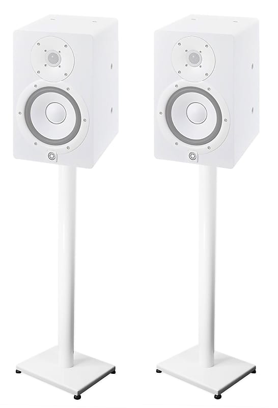 White 37” Steel Stands For Monitor Audio Radius 90 Bookshelf