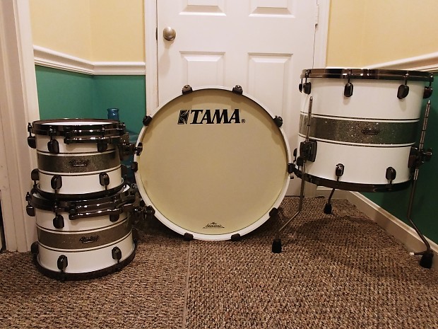 Tama Starclassic Silver Snow Racing Stripe w/ Black Nickel