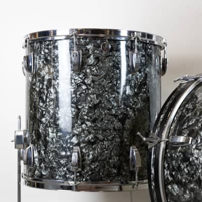 1970s Ludwig Black Diamond Pearl "Super Beat" Drum Set image 5
