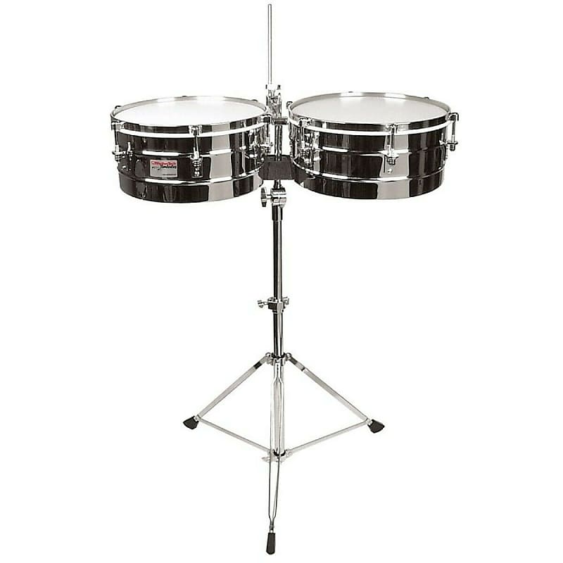 RhythmTech RT5345 TimbalesChrome w/Stand & Tuning Wrench Reverb