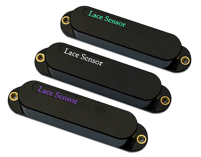 Lace Sensor Rainbow Pack (Emerald, Silver, Purple) Strat pickup set - black