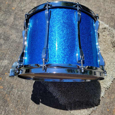 Vintage 1980's Ludwig 14x10 Field/Snare Drum - Blue Sparkle - (094-2) image 12
