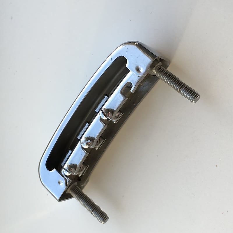 Teisco vintage bass bridge + cover chrome Reverb
