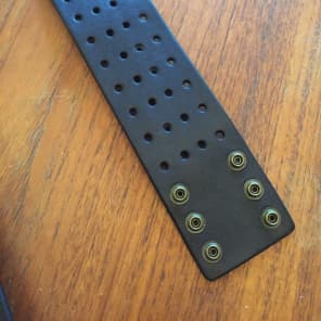 Volume & Tone Perforated Leather Guitar Strap Brand New Black Leather image 3