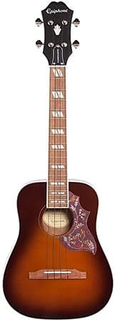 Epiphone Hummingbird Tenor Uke Acoustic Electric Tobacco | Reverb