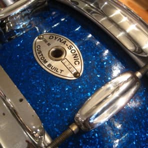 Rogers 5x14 Wood Dynasonic Snare Drum Blue Sparkle 1962 image 5