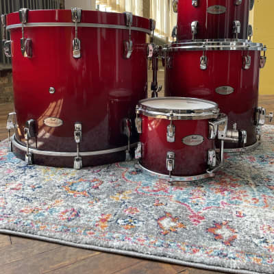 All about Drums - Pearl Reference series in Scarlet fade finishes Size:  22x18, 10x8, 12x9, 16x16 Price: 75,000 baht