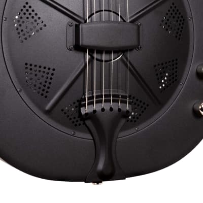 Gold Tone Metal Body Round Neck Acoustic Electric Thinline Resonator Guitar GRE image 3