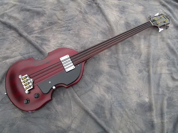 Epiphone EB-1 Violin Bass Original Clean w/ stand hard case Korean  1998-2000 Dark Cherry