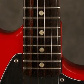 Fender Musicmaster II refinished string-thru modification 1966 Red image 5