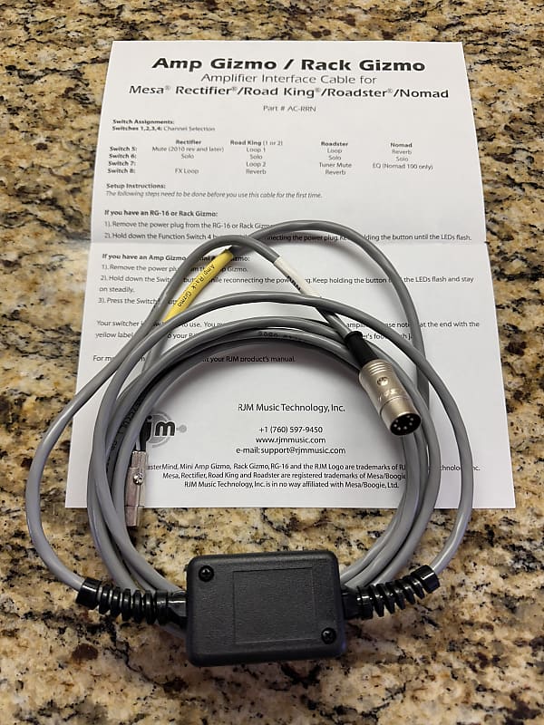 RJM Amp or Rack Gizmo Cable Interface for Mesa Boogie Reverb