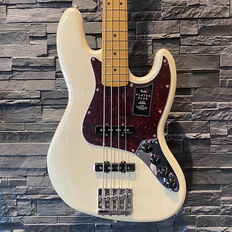 Fender Player Plus Jazz Bass®, Maple Fingerboard, Olympic | Reverb